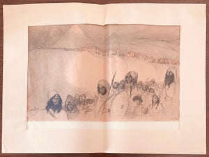 Abel Pann, Abel Pann Israeli Bezalel School Lithograph Judaica Biblical Print Jewish Art