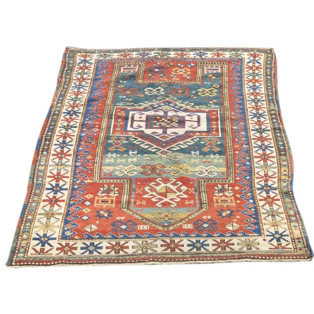 Traditional Antique Kazak Rug 3'4'' x 5'2'' For Sale - Image 3 of 12