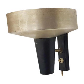 Silver and Black Wall Light from Hala Zeist, 1950s For Sale