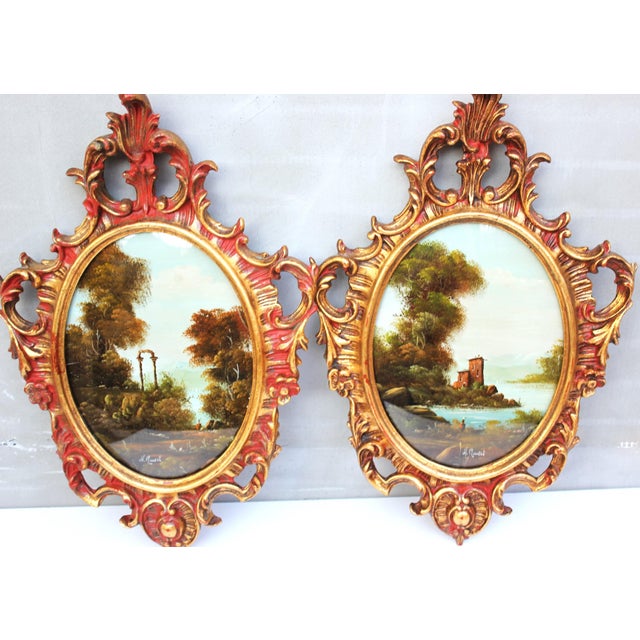 Muriel Halstead, Italian Landscapes, 1950s, Oil Paintings, Framed, Set of 2 For Sale - Image 7 of 11