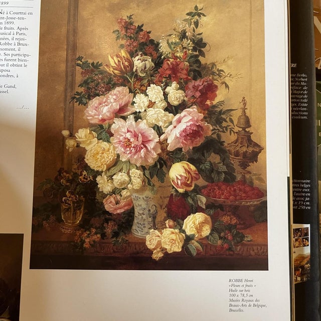 Henri Robbe, Bunch of Flowers Still Life, Oil on Panel, 1840s For Sale - Image 18 of 18