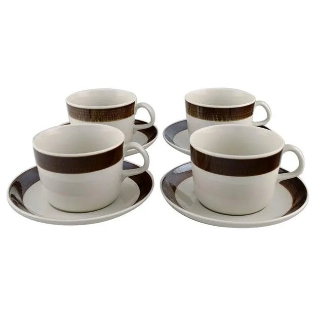 Koka Teacups with Saucers by Hertha Bengtsson for Rörstrand, Set of 8 For Sale - Image 6 of 6