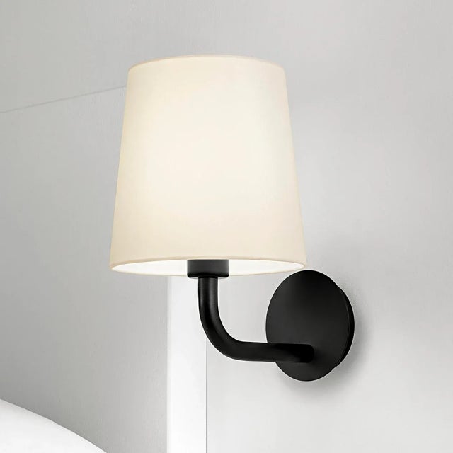 Art Deco Satin Black Wall Light With Shade For Sale - Image 3 of 4