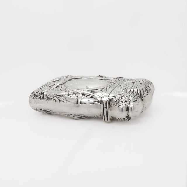 Antique Blackinton & Co. Palm Leaf Tropical Sterling Silver Matchsafe or Vesta For Sale - Image 14 of 15