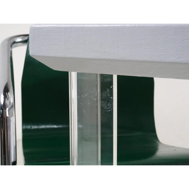 1980s 1980s Postmodern Lucite and Grasscloth Dinette For Sale - Image 5 of 6