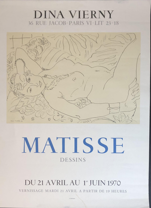 Matisse Drawings Exhibition Lithograph by Mourlot, 1970