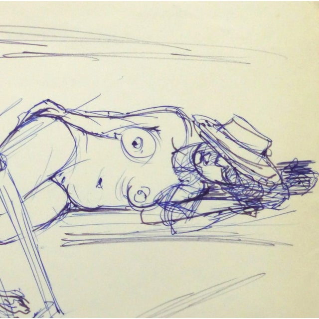 Figurative Irmgard Von Reppert, Ink Drawing - Sun Bathers For Sale - Image 3 of 5