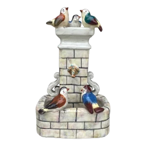 French Majolica Birds Fountain Massier Circa 1910