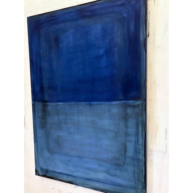 Textile Marilina Marchica, Deep Blue Landscape, Pure Pigment on Canvas For Sale - Image 7 of 8