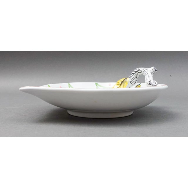 Ceramic Stig Lindberg Gustavsberg Sweden Mid Century Modern Leaf Art Pottery Bowl Dish For Sale - Image 7 of 10