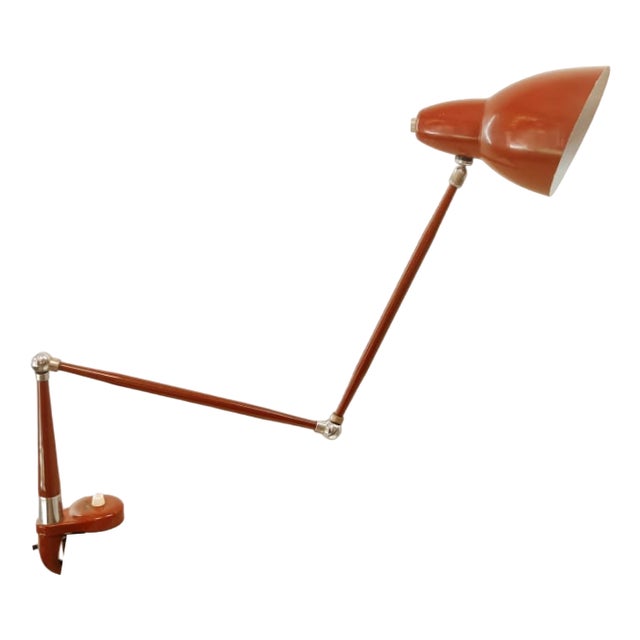 Study Table Lamp with Clamp and Ignition at the Base For Sale
