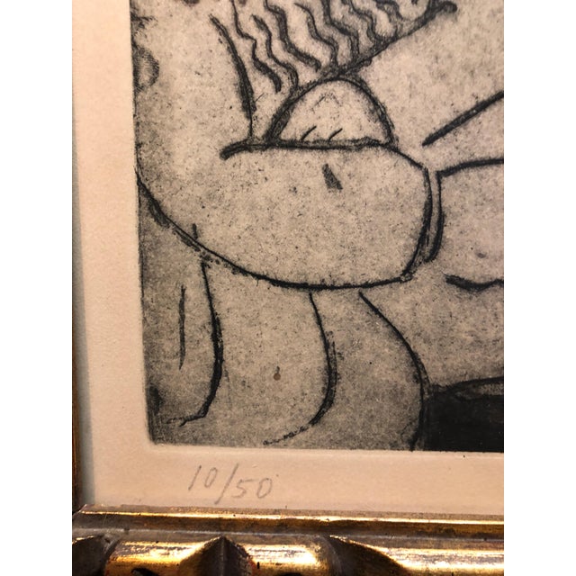 Expressionism Ben-Zion Weinman, Purim Holiday Scene Judaica Aquatint Etching American Modernist WPA Artist For Sale - Image 3 of 7
