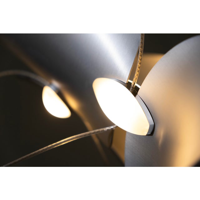 Dune 20 Curve Chandelier with Silver Anodized Shades by Daniel Becker For Sale - Image 4 of 15