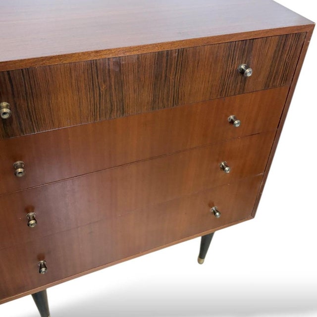 Mid-Century Modern Chest Drawers with Brass Tips, 1950s For Sale - Image 6 of 9