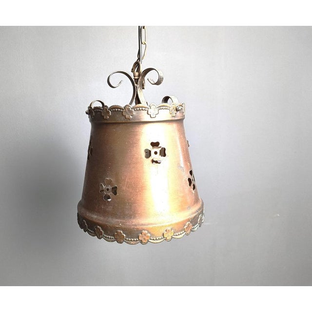 Brutalist Copper Pendant Light, 1970s For Sale - Image 4 of 11