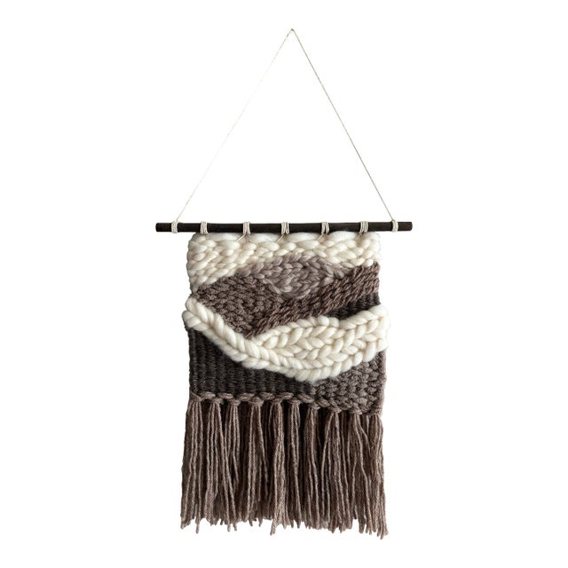 "Sierra Layers" - Neutral Textured Woven Wall Hanging For Sale