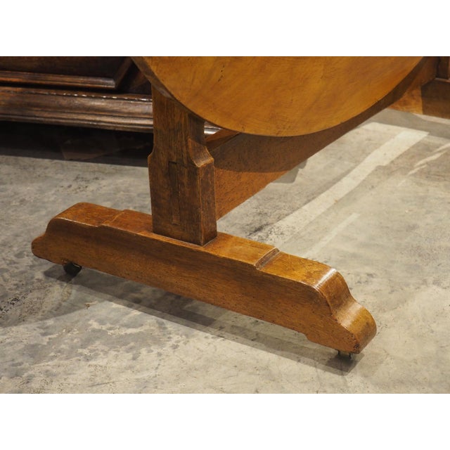 Antique French Cherrywood Wine Tasting Table With Lyre Support, Circa 1890 For Sale - Image 4 of 18