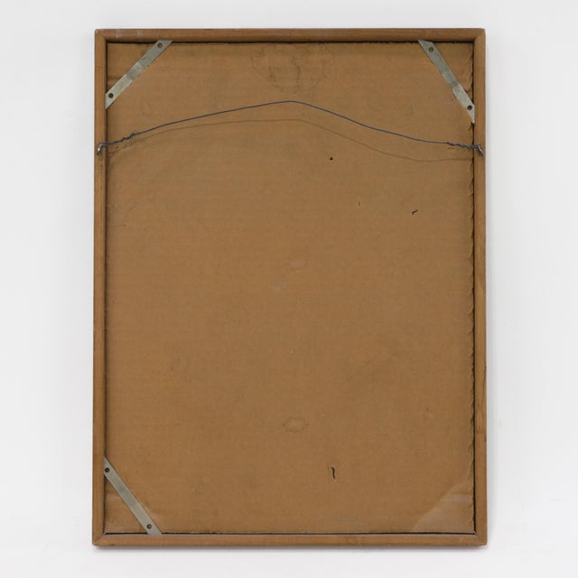 Orange Framed Falcon Watercolor Drawing With Orange Mat – Ornithological Style Wildlife Art For Sale - Image 8 of 9