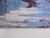 Vintage early 20th century oil on canvas board snowy winter river landscape. Signed illegibly bottom center. Unframed,...