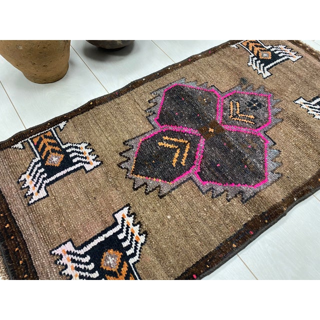 1950s Vintage Small Area Carpet For Sale - Image 5 of 5