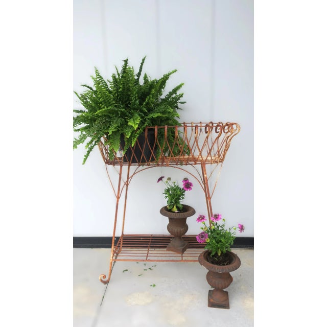 Early 20th Century French Iron Plant Flowerpot Holder Stand Jardiniere For Sale - Image 5 of 12