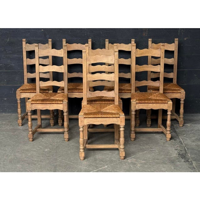 Oak Farmhouse Dining Chairs, 1925, Set of 8 For Sale - Image 4 of 18