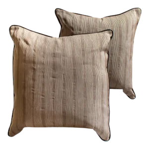 Pair of Custom Taupe Faille Pillows