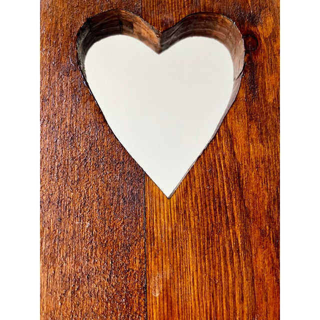 Vintage European Folk Art Hand-Painted Pine Stabelle Chair With Heart Cutout For Sale - Image 11 of 18