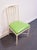 DREXEL / CHAMPION INTERNATIONAL Hollywood Regency Ivory Faux Bamboo Accent Side Chair w. Lime Green Upholstered Seat...