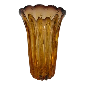 Mid 19th Century Large Amber Venetian Glass Vase
