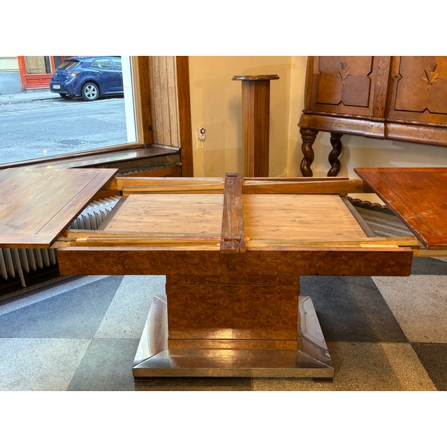 Art Deco Dining Table and Chairs in Birds-Eye Maple, 1920s, Set of 9 For Sale - Image 6 of 13