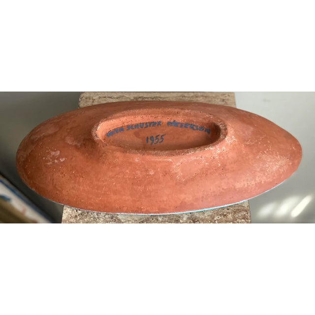 Mid 20th Century Mid-Century Modern 1950s Pottery Bowl With Fish Signed For Sale - Image 5 of 8