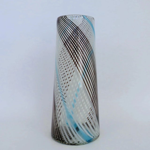 Mid 20th Century Murano Mezza Filigrana Glass Vase For Sale - Image 5 of 9