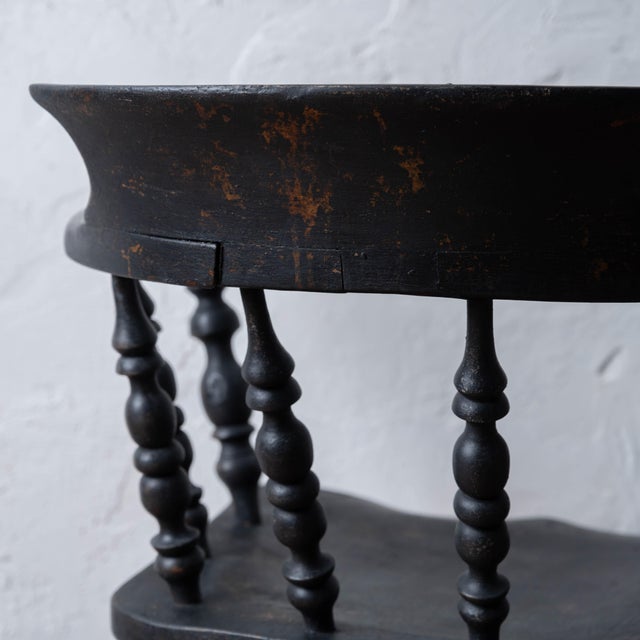 Captain's Chair in Black, c.1880 For Sale - Image 15 of 18