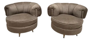 MCM Barrel Back Lounge Chairs Newly Reupholstered – Pair