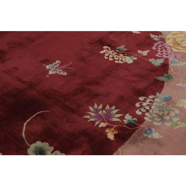 Rug & Kilim Antique Chinese Peking Rug in Red With Fierce Phoenix Design - Rug & Kilim For Sale - Image 4 of 9