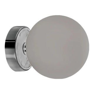 Polished Chrome With Opal Glass Bathroom Wall Light For Sale