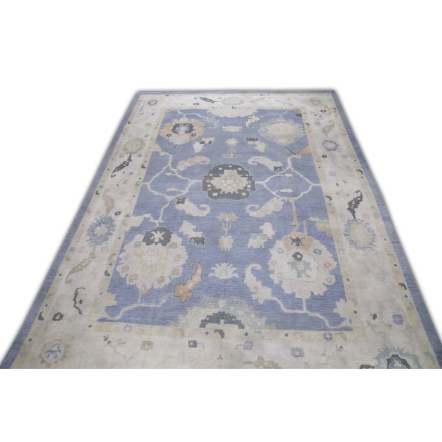 Modern Handmade Turkish Oushak Rug 12'8"x17'7" For Sale - Image 4 of 7