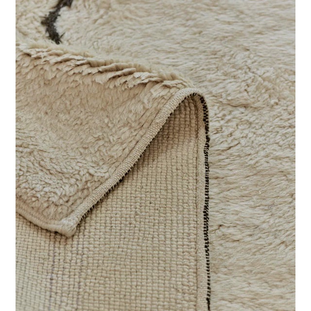 Textile Handwoven Deep Pile Moroccan Style Rug For Sale - Image 7 of 8