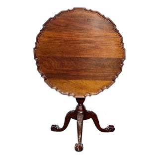 Late 20th Century L & J. G. Stickley Mahogany Pie Crust Tea Table With Flip Top For Sale