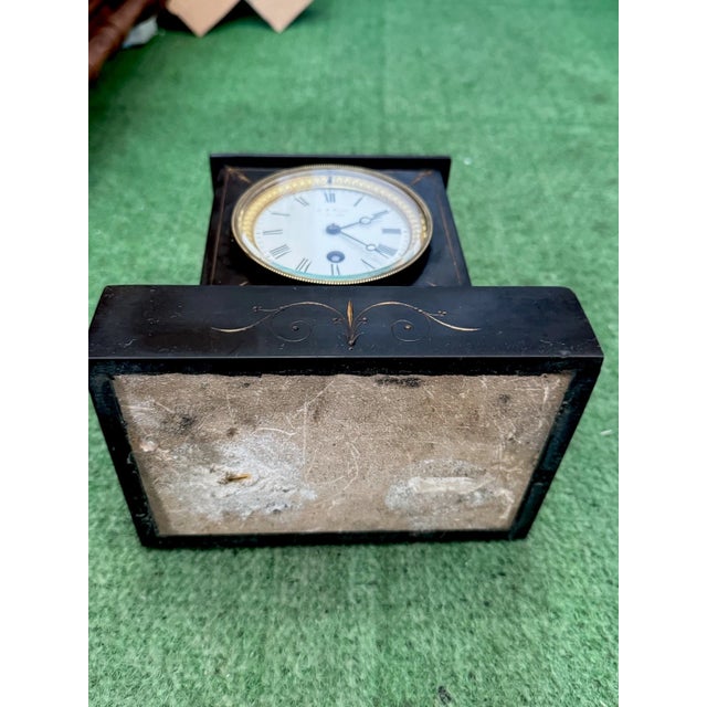 19th Century French Slate Stone Mantel Clock For Sale - Image 11 of 12