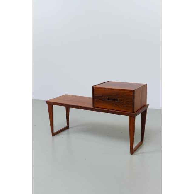 Kai Kristiansen Rosewood Bench Set for Aksel Kjersgaard, 1960s. This iconic Scandinavian mid-century modern hallway set...