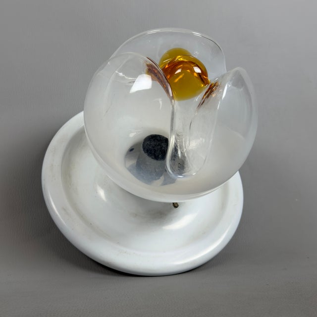 1970s Space Age Murano Glass Sphere Ceiling Lamp from Mazzega, 1970s For Sale - Image 5 of 12