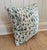One 20" x 20" outdoor pillow in CW Stockwell's 'Ocelot' in Color 'Seadrift' - a blue and green leopard pattern on white...