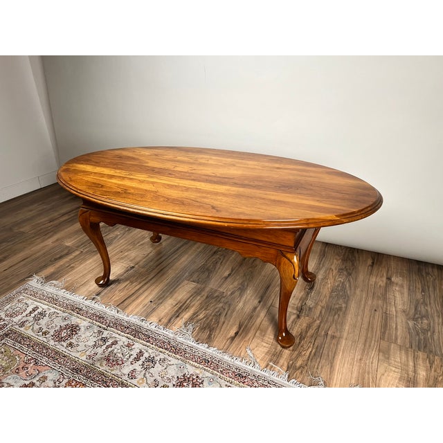 Vintage Solid Cherry Queen Anne Style Coffee Table Attr. Pennsylvania House For Sale In Boston - Image 6 of 9