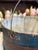 19th Century Antique 1800s Shaker Wooden Bucket Blue Paint For Sale - Image 5 of 11