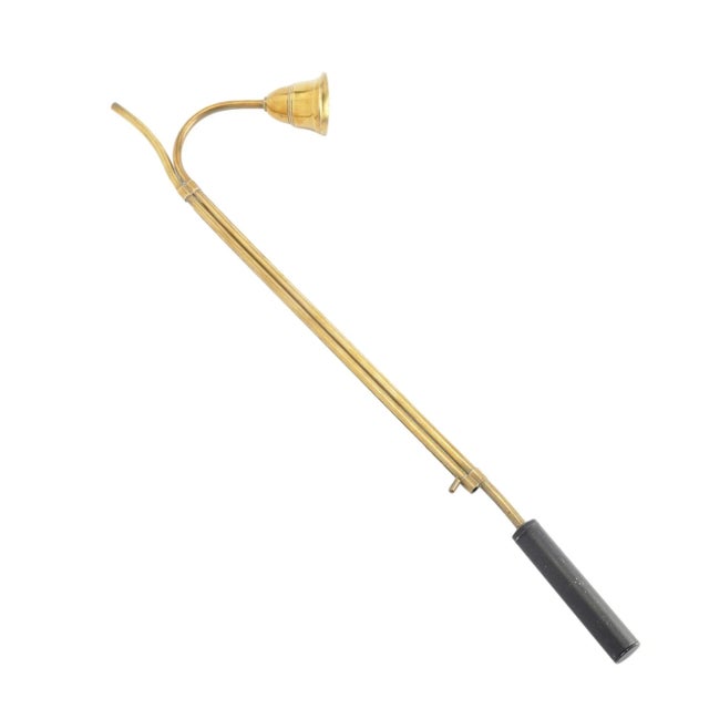 Mid Century brass chandelier candle snuffer. American, 1950's.