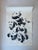 This vintage ink wash painting features a dynamic cluster of pandas depicted in bold, gestural strokes created in the...