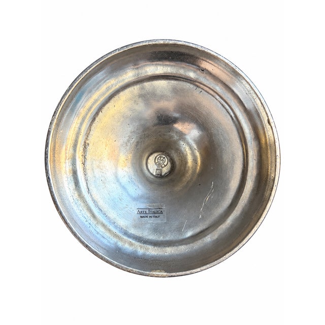 Arte Italica Italian Pewter Candlestick – 11 Inches Tall For Sale - Image 4 of 5