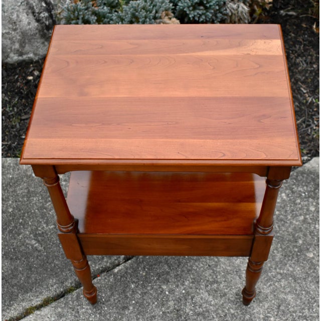 Vintage Statton CherryWood Americana Style Side Table W/Drawer For Sale - Image 12 of 13